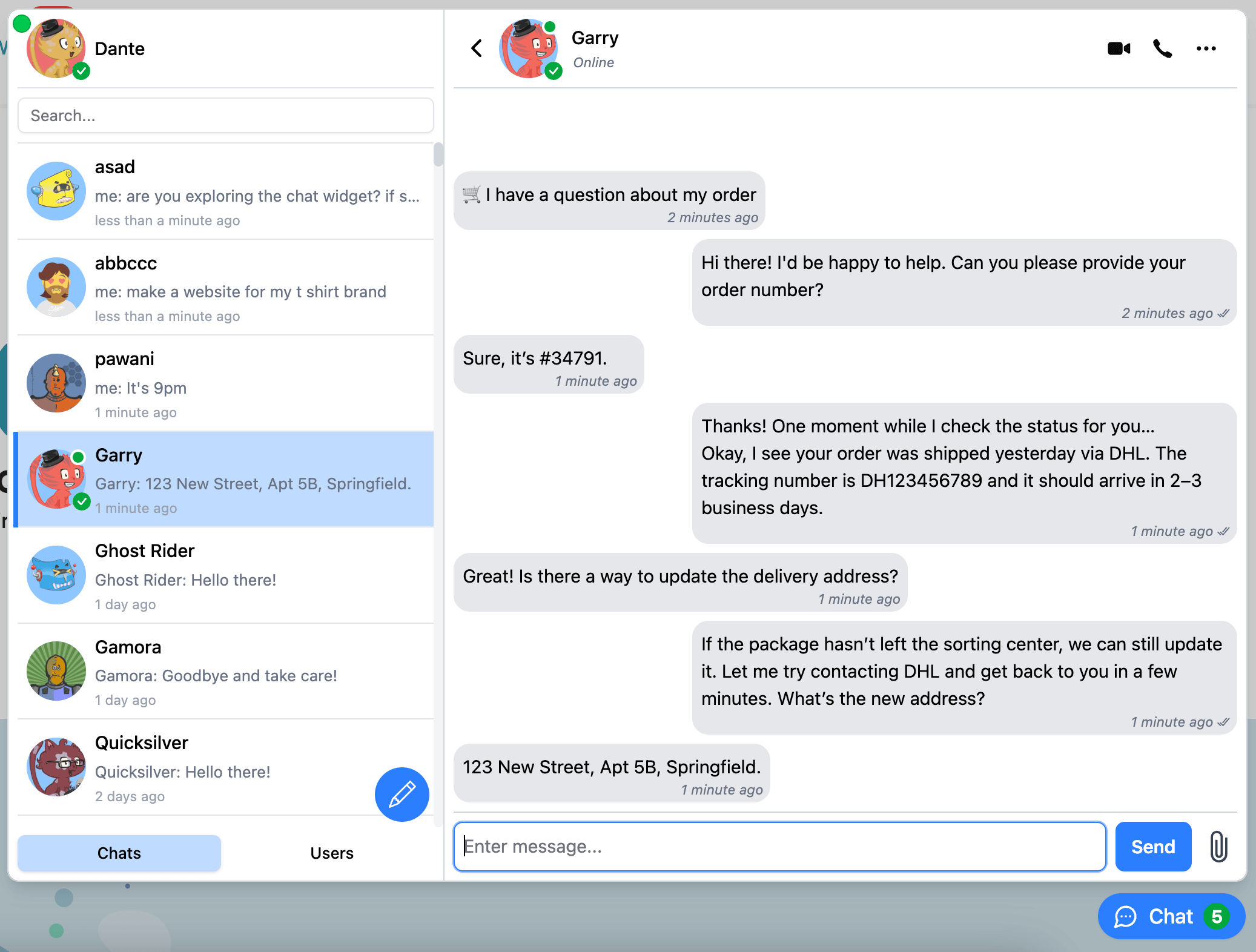 ConnectyCube chat widget, main demo image