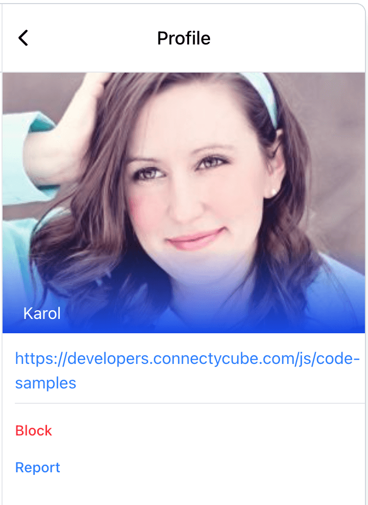 Chat widget: report user button
