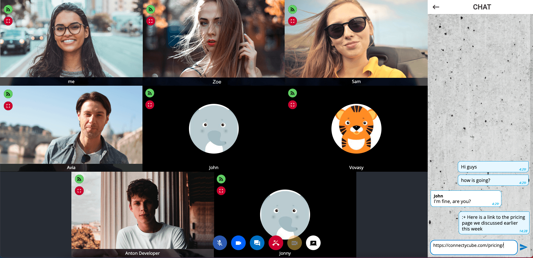 Conference Calling code sample for Web (React)